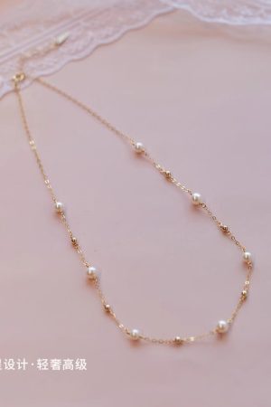 2025 Trendy Starry Sky Pearl Necklace for Women - Exquisite Light Luxury Collarbone Chain, High-End Fashion Jewelry