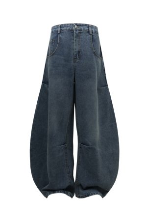 2025 Wide-Leg Curved Blade Jeans - Trendy Machete Pants for Y2K Style Lovers