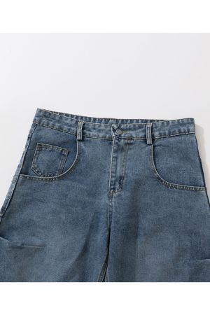 2025 Wide-Leg Curved Blade Jeans - Trendy Machete Pants for Y2K Style Lovers