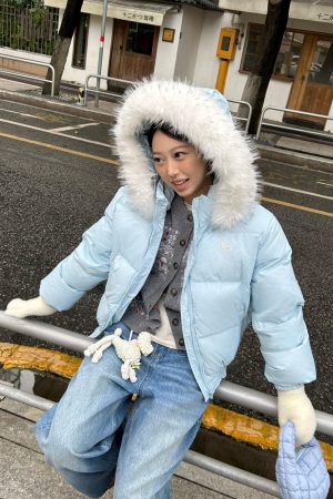 2025 Winter Hooded Fur Collar Down Jacket - Casual Loose Fit Warm Thick Coat for Versatile Style