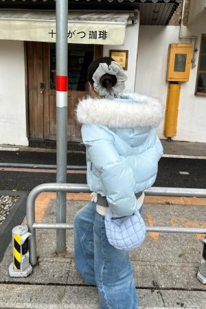2025 Winter Hooded Fur Collar Down Jacket - Casual Loose Fit Warm Thick Coat for Versatile Style