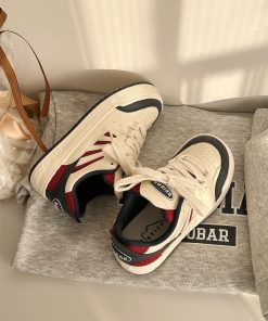 2025 Women's American Vintage Platform Sneakers - Thick-Soled White Shoes, Versatile Niche Design, Y2K Style