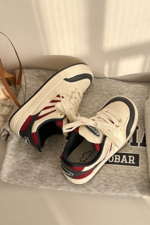 2025 Women's American Vintage Platform Sneakers - Thick-Soled White Shoes, Versatile Niche Design, Y2K Style