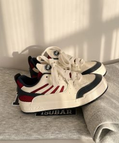 2025 Women's American Vintage Platform Sneakers - Thick-Soled White Shoes, Versatile Niche Design, Y2K Style