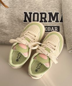 2025 Women's American Vintage Platform Sneakers - Thick-Soled White Shoes, Versatile Niche Design, Y2K Style