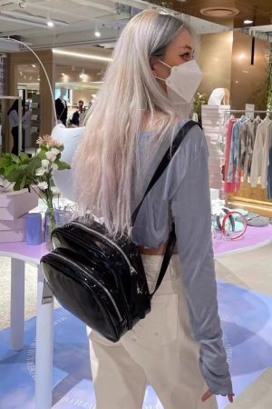 2025 Women's Cute Solid Color Black Mini Backpack - Versatile Casual Trendy Bag Inspired by Jennie Style
