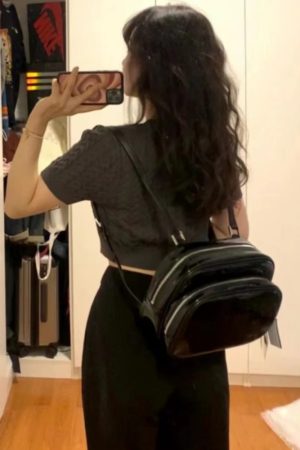 2025 Women's Cute Solid Color Black Mini Backpack - Versatile Casual Trendy Bag Inspired by Jennie Style
