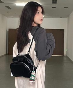 2025 Women's Cute Solid Color Black Mini Backpack - Versatile Casual Trendy Bag Inspired by Jennie Style