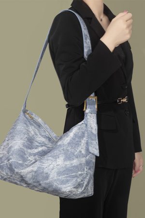2025 Women's Denim Tote Bag - Large Capacity, Trendy Shoulder Crossbody for Commuting & Everyday Style