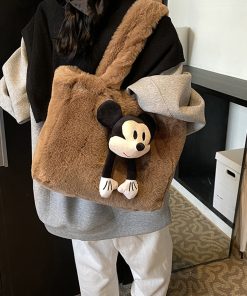 2025 Women's Fluffy Plush Tote Bag - Large Capacity Furry Shoulder Handbag for Spring and Summer Fashion