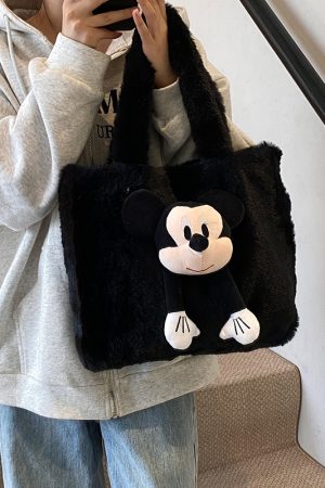 2025 Women's Fluffy Plush Tote Bag - Large Capacity Furry Shoulder Handbag for Spring and Summer Fashion