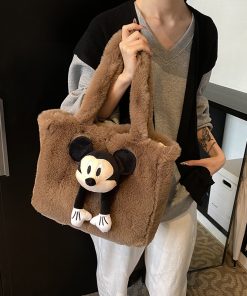 2025 Women's Fluffy Plush Tote Bag - Large Capacity Furry Shoulder Handbag for Spring and Summer Fashion