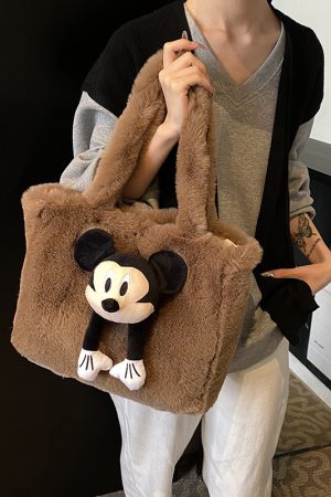 2025 Women's Fluffy Plush Tote Bag - Large Capacity Furry Shoulder Handbag for Spring and Summer Fashion