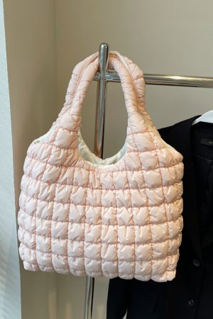 2025 Women's Large Capacity Cotton Tote Bag - Stylish Pleated Shoulder Bag for Spring/Summer, Versatile Commuting Essential
