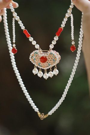 2025 Women's Long Tassel Cloud Necklace with Yingluo Pendant, Ancient Style National Accessories for Bohemian and Vintage Looks