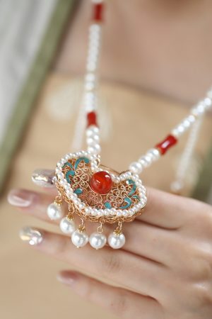 2025 Women's Long Tassel Cloud Necklace with Yingluo Pendant, Ancient Style National Accessories for Bohemian and Vintage Looks
