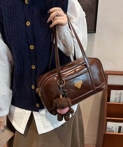 2025 Women's Oil Wax Leather Underarm Bag - Trendy Shoulder Crossbody with High-End Feel, Perfect for Spring and Summer Commuter Style