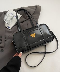 2025 Women's Oil Wax Leather Underarm Bag - Trendy Shoulder Crossbody with High-End Feel, Perfect for Spring and Summer Commuter Style