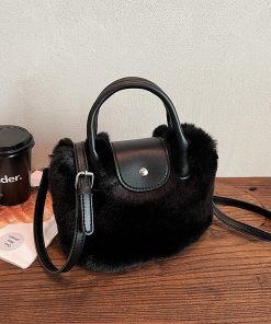 2025 Women's Plush Furry Tote Handbag - Fashionable Spring Summer Crossbody Shoulder Bag
