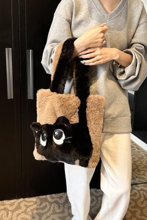 2025 Women's Plush Handbag - Fluffy Furry Tote Bag for Girls, Stylish Hand-Held Shoulder Bag, Perfect for Commuting and Everyday Use