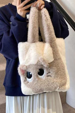 2025 Women's Plush Handbag - Fluffy Furry Tote Bag for Girls, Stylish Hand-Held Shoulder Bag, Perfect for Commuting and Everyday Use