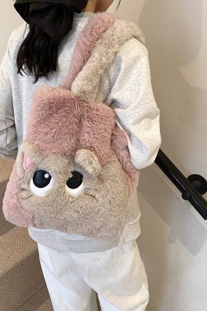 2025 Women's Plush Handbag - Fluffy Furry Tote Bag for Girls, Stylish Hand-Held Shoulder Bag, Perfect for Commuting and Everyday Use
