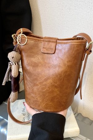 2025 Women's Retro Bucket Bag - Casual Crossbody Shoulder Style for Spring and Summer - Trendy Versatile Fashion Accessory
