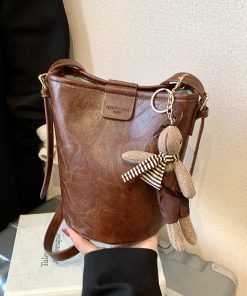 2025 Women's Retro Bucket Bag - Casual Crossbody Shoulder Style for Spring and Summer - Trendy Versatile Fashion Accessory