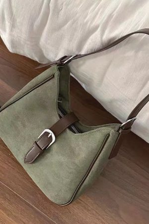 2025 Women's Retro Suede Underarm Bag - Trendy Korean Style Tote, Large Capacity Crossbody for Autumn and Winter