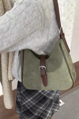 2025 Women's Retro Suede Underarm Bag - Trendy Korean Style Tote, Large Capacity Crossbody for Autumn and Winter