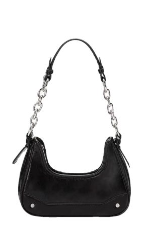 2025 Women's Silver Underarm Bag - Niche Handheld Chain Baguette, High-End Versatile Shoulder & Crossbody Bag
