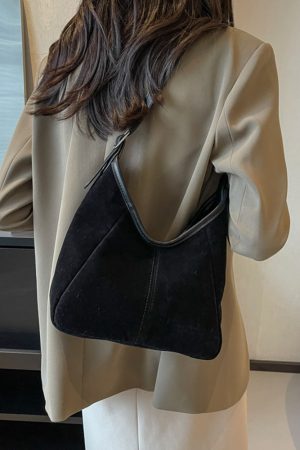 2025 Women's Suede Tote Bucket Bag - Large Capacity, High-End Shoulder & Crossbody Bag for Spring/Summer Commuting