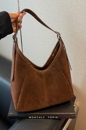 2025 Women's Suede Tote Bucket Bag - Large Capacity, High-End Shoulder & Crossbody Bag for Spring/Summer Commuting