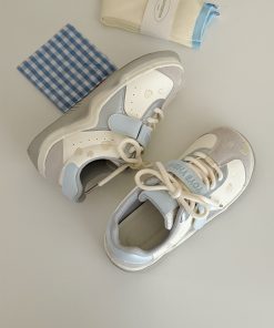 2025 Women's Summer Sneakers - Breathable Thick-Soled Casual Sports Shoes in White, Versatile and Stylish for Everyday Wear