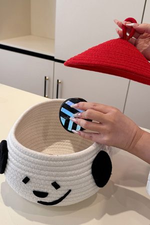 2025 Women's Summer Woven Beach Bucket Bag - Stylish Cartoon Design, Cute Storage Tote for Seaside Vacations