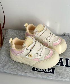 2025 Women's Thick-Soled Retro Casual Bread Shoes, Niche Versatile White Sneakers for Trendy Y2K Style