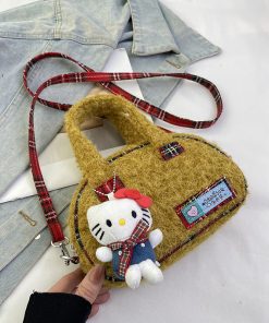 2025 Women's Woolen Handbag - Stylish Versatile Shoulder Crossbody Bag for Spring & Summer Fashion