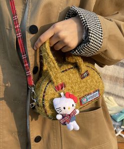 2025 Women's Woolen Handbag - Stylish Versatile Shoulder Crossbody Bag for Spring & Summer Fashion