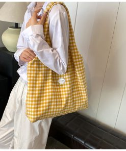 2025 Women's Woolen Plaid Tote Bag - Spring Summer Fashion, Stylish Commuting & Shopping Shoulder Bag