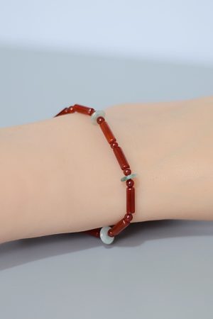 2025 Zodiac Red Jadeite Peace Knot Foot Chain Anklet - Women's Good Luck Red String Accessory