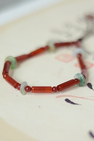 2025 Zodiac Red Jadeite Peace Knot Foot Chain Anklet - Women's Good Luck Red String Accessory