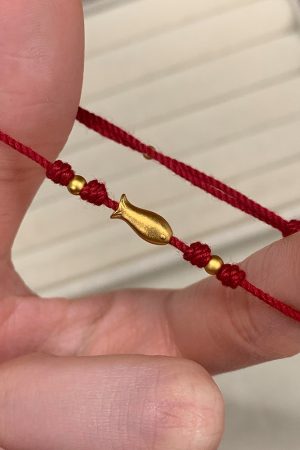 2025 Zodiac Year Koi Fish Woven Bracelet, Goldfish Red String Hand Accessory, Simple Yearly Abundance Jewelry