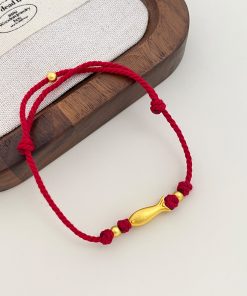 2025 Zodiac Year Koi Fish Woven Bracelet, Goldfish Red String Hand Accessory, Simple Yearly Abundance Jewelry