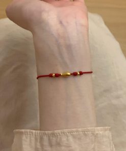 2025 Zodiac Year Koi Fish Woven Bracelet, Goldfish Red String Hand Accessory, Simple Yearly Abundance Jewelry