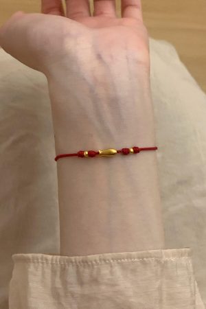 2025 Zodiac Year Koi Fish Woven Bracelet, Goldfish Red String Hand Accessory, Simple Yearly Abundance Jewelry