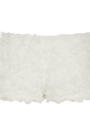 3D Floral Low-Waist Home Ultra-Shorts - Casual Hot Pants for Summer 2025, Trendy Niche Design, Y2K Style, Chic White Fashion