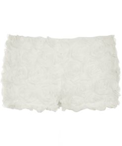 3D Floral Low-Waist Home Ultra-Shorts - Casual Hot Pants for Summer 2025, Trendy Niche Design, Y2K Style, Chic White Fashion