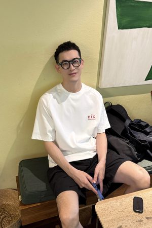 3D Letter Print Short Sleeve T-Shirt for Men - Summer Niche Design, Korean Minimalist Style, Trendy Casual Wear