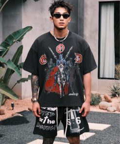 3D Pearl Hand-Painted Illustration Short Sleeve Loose Fit High Street Retro Pure Cotton T-Shirt