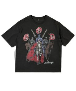 3D Pearl Hand-Painted Illustration Short Sleeve Loose Fit High Street Retro Pure Cotton T-Shirt